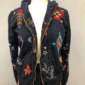 Johnny Was Saguaro Modern Zip Up Hoodie New w/ Tags XS